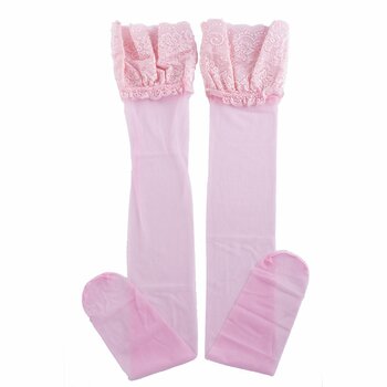 BEILEISI silicone border guard stockings lace lace ultra-thin sexy foreign trade sexy stockings cosplay - color: pink  