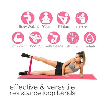 Fitness Resistance Band (5pcs) - B2104104 (Pink)  