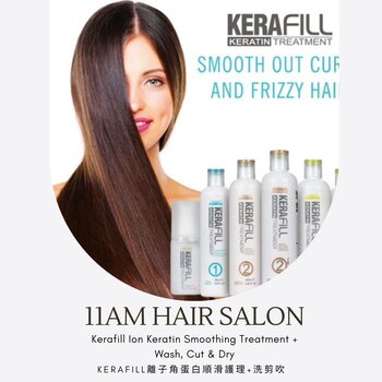 11AM Hair Salon Kerafill Ion Keratin Smoothing Treatment + Wash, Cut & Dry Picture Color