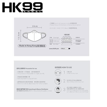 HK99 (Normal Size) 3D MASK (30 pieces) Blue  