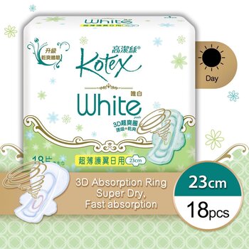 Kotex - White Regular 23cm(Fast absorbing,Rapid-Dry, Extra Protection)   
