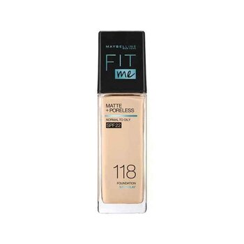 메이블린 Maybelline New York Fit Me Matte Light Pore Matte Foundation SPF22- # #118 Light Beige 30ml