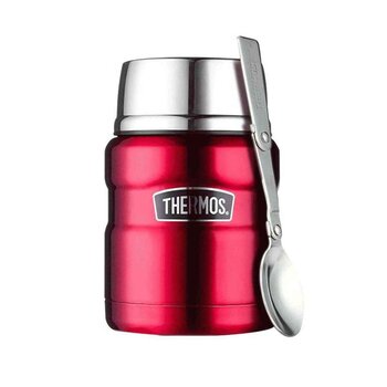 THERMOS 不銹鋼真空隔熱悶燒壺/保溫壺 附有匙羹 - # Red 470ml
