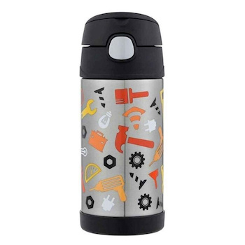 보온병 THERMOS FUNtainer Stainless Steel Vacuum Insulated Drink Bottle (Construction Zone) 355ml
