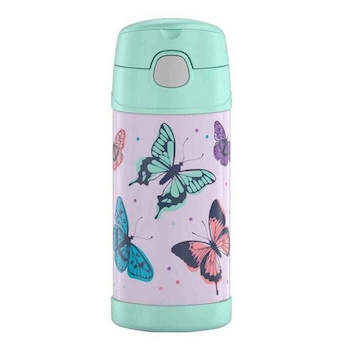 THERMOS FUNtainer Stainless Steel Vacuum Insulated Drink Bottle (Butterfly Frenzy) 355ml