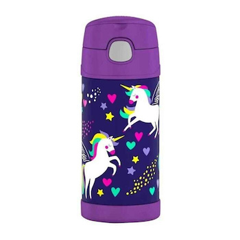 THERMOS FUNtainer Stainless Steel Vacuum Insulated Drink Bottle (Purple Unicorn) 355ml
