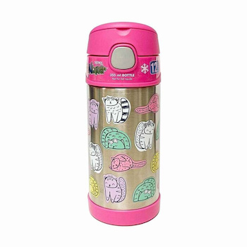 THERMOS FUNtainer Stainless Steel Vacuum Insulated Drink Bottle (Cat) 355ml