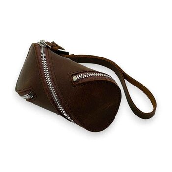 Leatheraft Calliope Distressed Business Leather Coin Pouch / Pulse(Coffee) 13x6cm