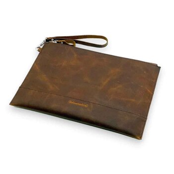 Leatheraft HALSTON Cartera de negocios de cuero desgastado (café) 28x19.5cm