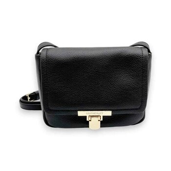 Leatheraft ISHA Pebbled Leather Small Shoulder Satchel Bag(Black) 13x16.5x 6cm