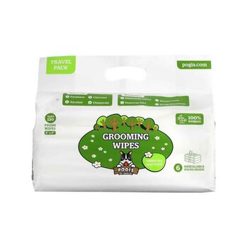 Pogi's 寵物護理濕巾 - 綠茶香 (120張/包) 20 x 23 厘米- # Green tea 120pcs