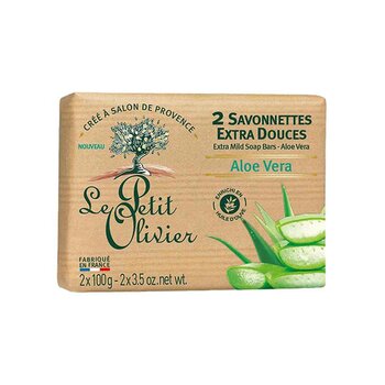 Le Petit Olivier Aloe Vera Extra Mild Soap Bars - 2 x 100g Fixed Size