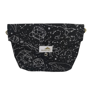 jinwell Thailand Muuzar Indy Nonwoven Black Starry Sky Small Handbag Crossbody Bag (Limited Edition) - # Black Black