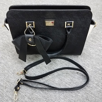 jinwell Donkie Medium Size Ladies Crossbody Shoulder Bag Black x White - # Black Black