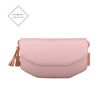 jinwell Samuel Ashley Pink Hana Cowhide Shoulder Crossbody Bag B5010 - # Pink 