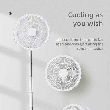 Family Club Plus Folding Extendable Telescopic Fan FS01 White (Desktop and Floor available) Fixed Size
