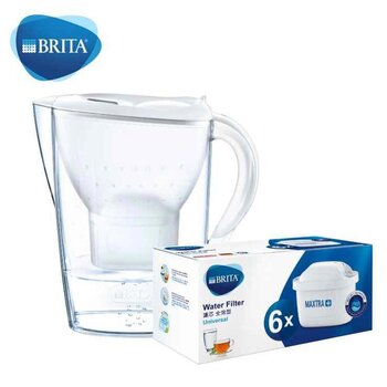 BRITA BRITA Marella 3.5L water filter jug with pack 6 filter - white- # white Fixed Size