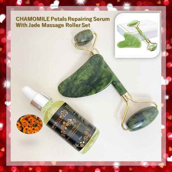 Let's BLOOM CHAMOMILE Petals Repairing Serum With Crystal Massage Roller Set 3pcs