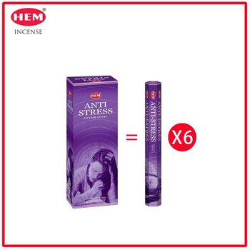 HEM HEM - (Buy 1 Get 2 Free)(20pcs per Hexagonal Box) ANTI STRESS natural Indian handmade incense sticks HI-ANTI-STRESS Fixed size