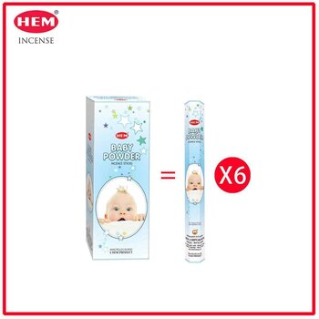 HEM HEM - (Buy 1 Get 2 Free)(20pcs per Hexagonal Box) BABY POWDER natural Indian handmade incense sticks HI-BABY-POWDER Fixed size