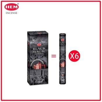 HEM HEM - (買1送2) (20支六角柱盒裝)BLACK MAGIC神秘魔法味印度進口純天然手工制線香棒 香枝 瑜伽冥想專用香薰 HI-BLACK-MAGIC Fixed size