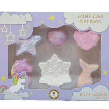 Chain Bridge Honey Farm Dreamy Unicorn Starry Bath Fizzer Gift Set Dreamy Bath Essential for Girls 240g
