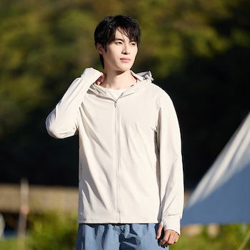 ETMall SIMBOO Spring Summer 2026 UPF100 Lightweight Breathable Outdoor Sports Sun Protection Shirt LB7030 Glacier Gray Men's XL