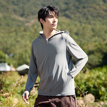 ETMall SIMBOO Spring Summer 2026 UPF100 Lightweight Breathable Outdoor Sports Sun Protection Shirt LB7030 Glacier Gray Men's XL