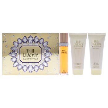 Elizabeth Taylor White Diamonds de Elizabeth Taylor para mujer: set de regalo (EDT, spray, loción corporal y gel de ducha) 3 Pc Gift Set