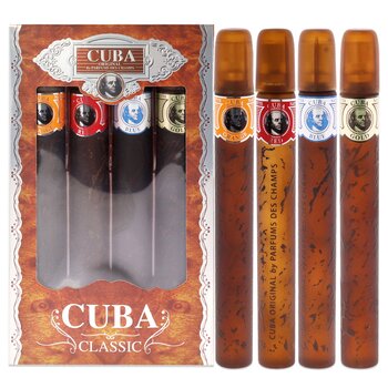 Cuba Cuba by Cuba for Men - 4 Pc Gift Set 1.17oz Cuba Gold, 1.17oz Cuba Blue, 1.17oz Cuba Red, 1.17oz Cuba Orange 4 Pc Gift Set