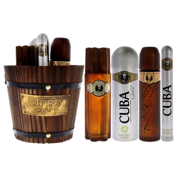 Cuba Cuba Gold by Cuba for Men - 4 Pc Gift Set 3.3oz EDT Spray, 1.17oz EDT Spray, 6.6oz Deodorant Spray, 3.3oz After Shave, B 4 Pc Gift Set