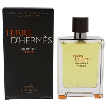 Hermes Terre DHermes Eau Intense Vetiver by Hermes for Men - 3.3 oz EDP Spray 3.3 oz