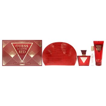 Guess Guess Seductive Red by Guess for Women - 4 Pc Gift Set 2.5oz EDT Spray, 0.5oz Travel EDT Spray, 3.4oz Body Lotion, Pouch 4 Pc Gift Set
