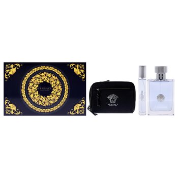 Versace Versace Pour Homme by Versace for Men - 3 Pc Gift Set 3.4oz EDT Spray, 0.34oz EDT Spray, Pouch 3 Pc Gift Set