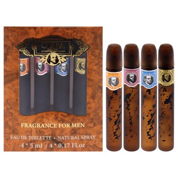 Cuba Cuba by Cuba para hombre - Mini set de regalo de 4 x 0.17 oz: Cuba Gold Splash, Cuba Red Splash, Cuba Blue Splash, Cuba Orange Splash 4 x 0.17 oz