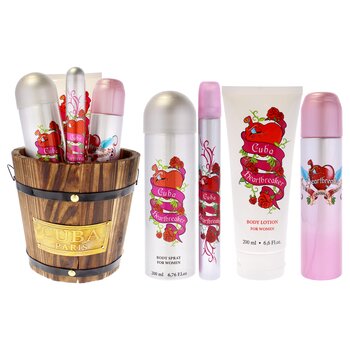 Cuba Cuba Heartbreaker by Cuba for Women - 4 Pc Gift Set 3.3oz EDP Spray, 1.7oz EDP Spray, 6.6oz Body Spray, 6.6oz Body Splas 4 Pc Gift Set