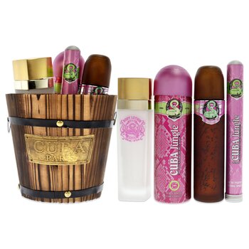 Cuba Cuba Jungle Snake by Cuba for Women - 4 Pc Gift Set 3.3oz EDP Spray, 1.17oz EDP Spray, 6.6oz Body Spray, 4oz Body Lotion 4 Pc Gift Set