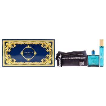 Versace Versace Eros by Versace for Men - 3 Pc Gift Set - 3.4oz EDP Spray, 0.3oz EDP Spray, Pouch 3 Pc Gift Set