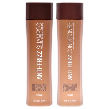 Brazilian Blowout Anti Frizz Shampoo and Conditioner Kit by Brazilian Blowout for Unisex - 2 Pc Kit 12oz Shampoo, 12oz Conditioner 2 Pc Kit