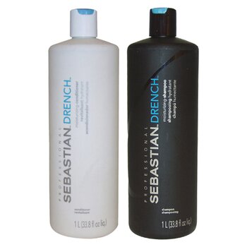 Sebastian Drench Moisturizing Shampoo and Conditioner Kit by Sebastian for Unisex - 2 Pc Kit 33.8oz Shampoo, 33.8oz Conditioner 2 Pc Kit