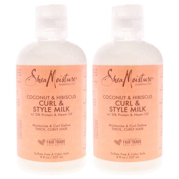 Shea Moisture Coconut & Hibiscus Curl & Style Milk - Pack of 2 by Shea Moisture for Unisex - 8 oz Cream 8 oz