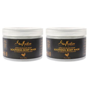Shea Moisture African Black Soap Soothing Body Mask - Pack of 2 by Shea Moisture for Unisex - 12 oz Mask 12 oz