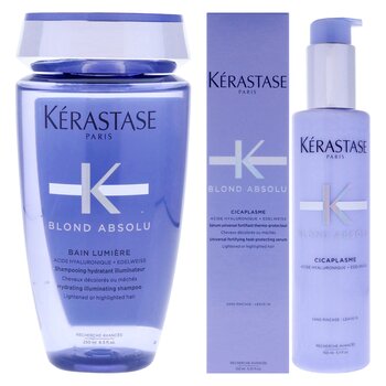 Kerastase Blond Absolu Kit by Kerastase for Unisex - 2 Pc Kit 8.5oz Blond Absolu Hydrating Illuminating Shampoo, 5.1oz Blond Absol 2 Pc Kit