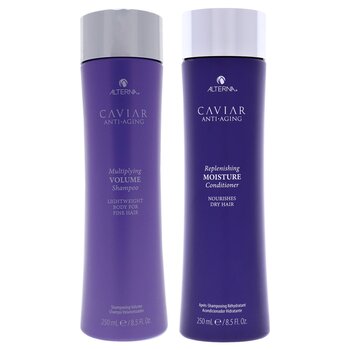 Alterna Caviar Anti-Aging Multiplying Volume Shampoo and Replenishing Moisture Conditioner Kit by Alterna for Unisex - 2 Pc Kit 2 Pc Kit