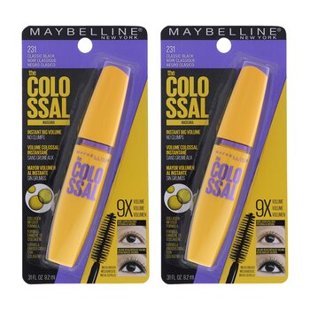 Maybelline The Colossal Volum Express Mascara - 231 Classic Black by Maybelline for Women - 0.31 oz Mascara - Pack of 2 0.31 oz