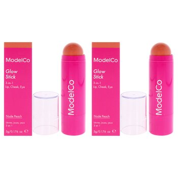 ModelCo Glow Stick 3-In-1 - Nude Peach by ModelCo for Women - 0.176 oz Makeup - Pack of 2 0.176 oz