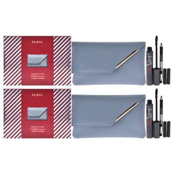Pupa Vamp! All in One and Multiplay Set - Pack of 2 by Pupa Milano for Women - 3 Pc 0.30oz Vamp! All in One Mascara - 101 Bla 3 Pc