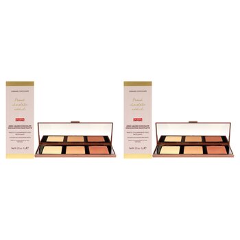 Pupa Zero Calorie Chocolate Highlighter Palette - 002 Caramel Chocolate by Pupa Milano for Women - 0.315 oz Highlighter - Pack of 2 0.315 oz