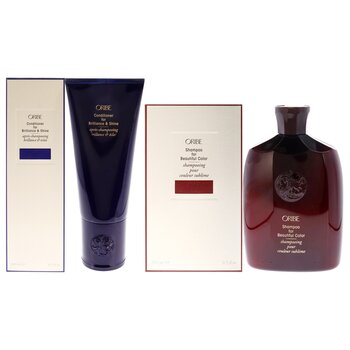 Oribe Conditioner for Brilliance and Shine and Shampoo For Beautiful Color Kit by Oribe for Unisex - 2 Pc Kit 6.8oz Conditione 2 Pc Kit