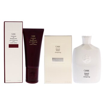 Oribe Conditioner for Beautiful Color and Silverati Shampoo Kit by Oribe for Unisex - 2 Pc Kit 6.8oz Conditioner, 8.5oz Shampo 2 Pc Kit